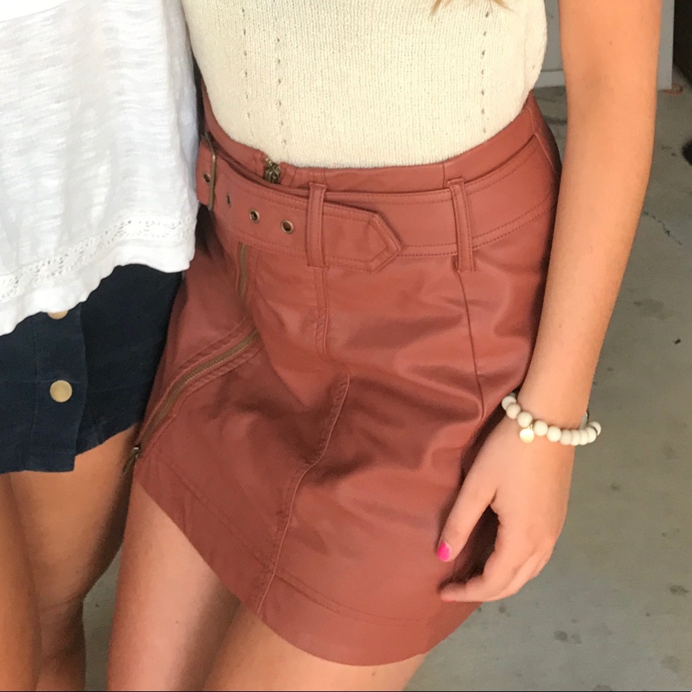 Free People leather skirt